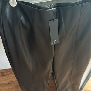 NWT Vegan Leather High Rise Wide Leg Cropped lulus Pants